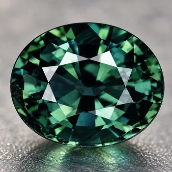 6.5x5 mm Oval 0.85ct Brilliant Natural Intense Green Sapphire [Flawless-VVS]