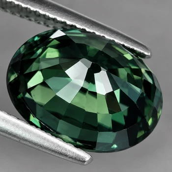 6.5x5 mm Oval 0.85ct Brilliant Natural Intense Green Sapphire [Flawless-VVS]