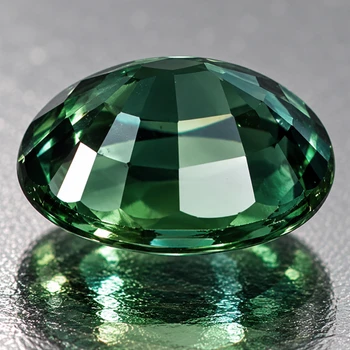 6.5x5 mm Oval 0.72ct Brilliant Natural Blue Green Sapphire [Flawless-VVS]