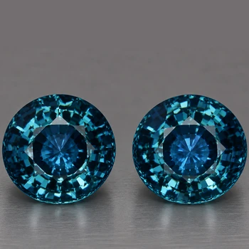 4.00 mm Round  2pcs Top Brilliancy Natural Teal Blue Sapphire [Flawless-VVS]