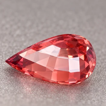 7.5x5 mm Pear {1.00ct} Fire Luster Natural SriLanka Intense Padparadscha Pink Sapphire [Flawless-VVS]