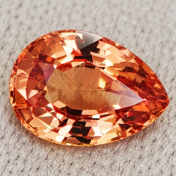 7x5 mm Pear {1.02ct} Fire Luster Natural SriLanka Intense Padparadscha Orange Sapphire [Flawless-VVS]
