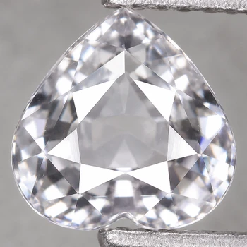 5.00 mm Heart {0.52ct} Top Luster Natural White Sapphire [Flawless-VVS]