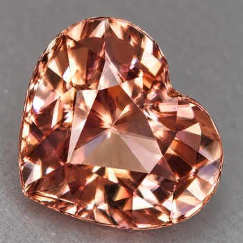 7.50 mm Heart {2.08ct} Superb Luster Natural Champagne Pink Zircon [Flawless-VVS]
