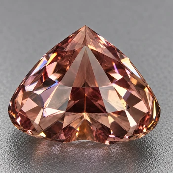 7.50 mm Heart {2.08ct} Superb Luster Natural Champagne Pink Zircon [Flawless-VVS]