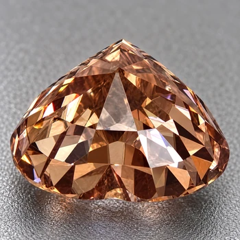 8x7 mm Heart {2.85ct} Superb Luster Natural Champagne Zircon [Flawless-VVS]