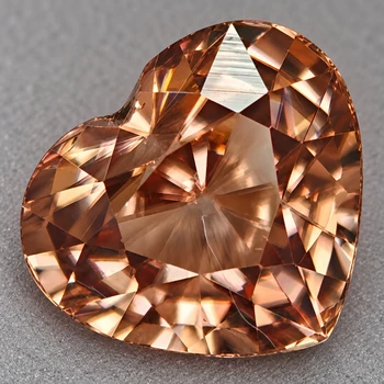 8x7 mm Heart {2.85ct} Superb Luster Natural Champagne Zircon [Flawless-VVS]