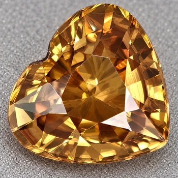 9x8 mm Heart {2.75ct} Superb Luster Natural Champagne Zircon [Flawless-VVS]
