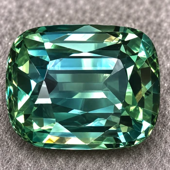 6x5 mm Cushion {0.98ct} Brilliant Natural SriLanka Blue Green Sapphire [Flawless-VVS]