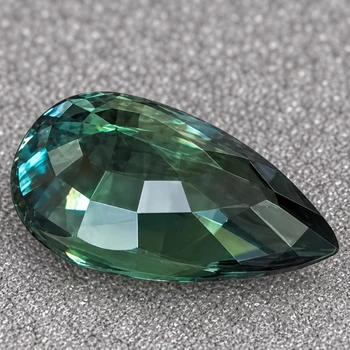 7x4.5 mm Pear {0.70ct} Brilliant Natural Blue Green Sapphire [Flawless-VVS]