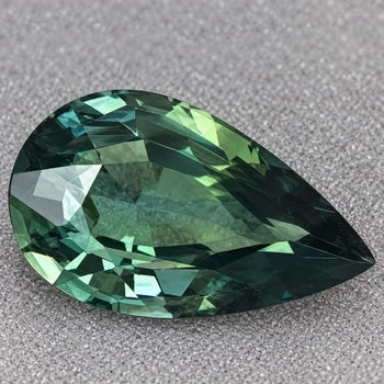 7x4.5 mm Pear {0.70ct} Brilliant Natural Blue Green Sapphire [Flawless-VVS]