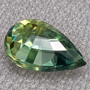7x5 mm Pear {0.85ct} Brilliant Natural Blue Green Sapphire [Flawless-VVS]
