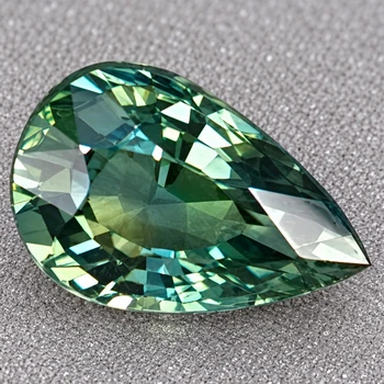 7x5 mm Pear {0.85ct} Brilliant Natural Blue Green Sapphire [Flawless-VVS]