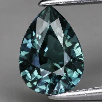 7x5 mm Pear {0.76ct} Brilliant Natural Blue Green Sapphire [Flawless-VVS]