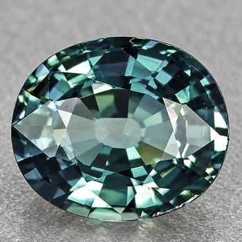 6x5 mm Oval {0.77ct} Top Luster Natural Madagascar Blue Green Sapphire [Flawless-VVS]