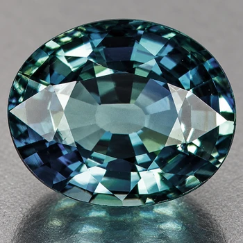 5.5x4.5 mm Oval {0.75ct} Top Luster Natural Madagascar Blue Green Sapphire [Flawless-VVS]