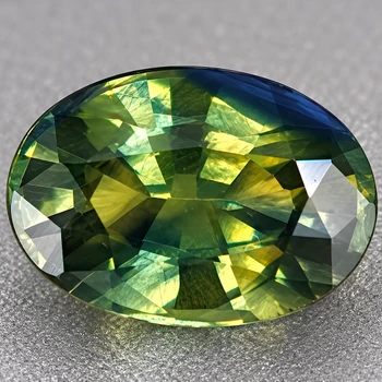 7.5x5.5 mm Oval {1.10ct} Top Luster Natural Srilanka Bi-Color Green Sapphire [Flawless-VVS]
