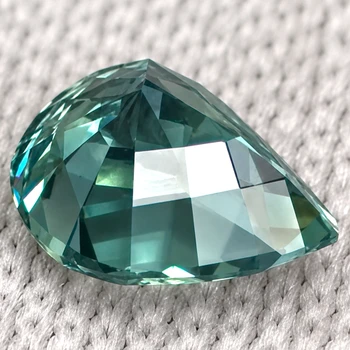 6.5x5.5 mm Pear {0.95ct} Brilliant Natural Blue Green Sapphire [Flawless-VVS]