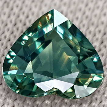 7x6 mm Heart {0.86ct} Brilliant Natural Blue Green Sapphire [VVS]
