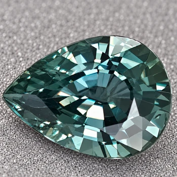 6.x5 mm Pear {0.80ct} Brilliant Natural Blue Green Sapphire [Flawless-VVS]