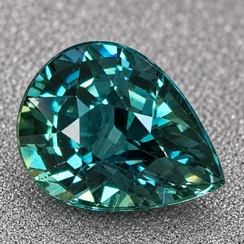6x5 mm Pear {0.90ct} Brilliant Natural Blue Green Sapphire [Flawless-VVS]