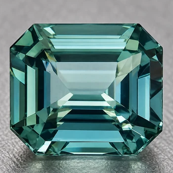 5.00 mm Octagon {0.75ct} Brilliant Natural Blue Green Sapphire [Flawless-VVS]