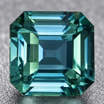 5.00 mm Octagon 0.75ct Brilliant Natural Blue Green Sapphire [Flawless-VVS]