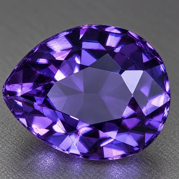 6.5x5.5 mm Pear {1.00ct} AAA Luster Natural SriLanka Intense Purple Sapphire [Flawless-VVS]