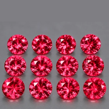 2.50 mm Round Machine Cut 12pcs Superb Luster Natural Intense Pink Red Ruby [Flawless-VVS]