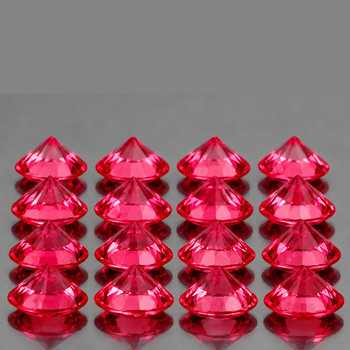 2.30 mm Round Machine Cut 16pcs Superb Luster Natural Intense Pink Red Ruby [Flawless-VVS]