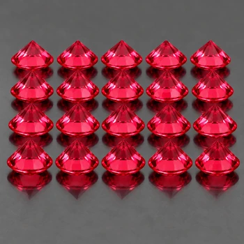 2.00 mm Round Machine Cut 20pcs Superb Luster Natural Intense Pink Red Ruby [Flawless-VVS]