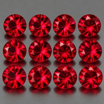 2.50 mm Round 12pcs AAA Luster Natural Intense Red Burma Ruby [VVS]