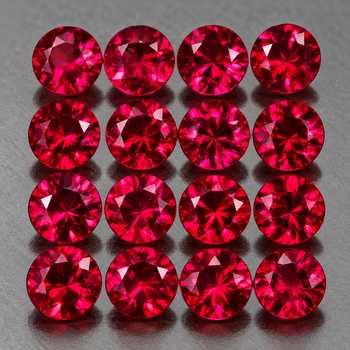 2.30 mm Round 16pcs AAA Luster Natural Intense Red Burma Ruby [VVS]