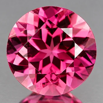 7.00 mm Round {1.50ct} Sparkling Natural Intense Pink Tourmaline [Flawless-VVS]