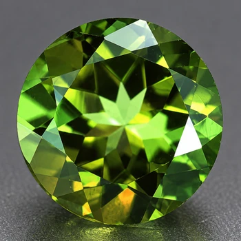 7.00 mm Round {1.30ct} AAA Fire Natural Intense Green Tourmaline Mozambique [Flawless-VVS]