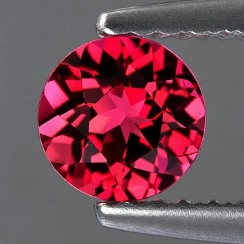 6.00 mm Round {0.70ct} Sparkling Natural Intense Red Pink Tourmaline [Flawless-VVS]
