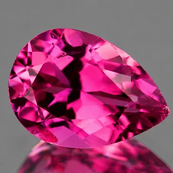 8x6 mm Pear {1.18ct} Brilliant Luster Natural Rubellite Pink Tourmaline [Flawless-VVS]