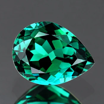 8x6 mm Pear {1.12ct} AAA Fire Natural Intense Blue Green Tourmaline Mozambique [Flawless-VVS]
