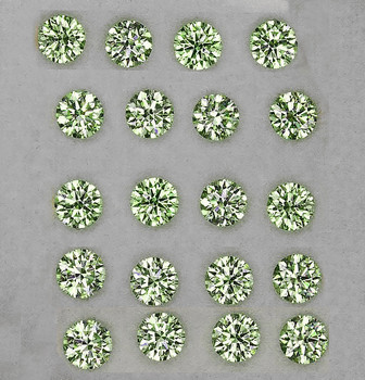 2.20 mm Round 16pcs Extreme Brilliancy Natural Green Sapphire [Flawless-VVS]
