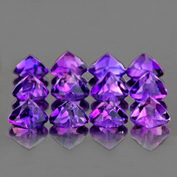 4.00 mm Heart 12 pieces Natural Sparkling Intense Purple Amethyst [Flawless-VVS]