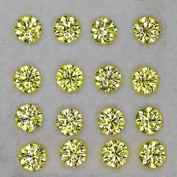 1.20 mm Round 100 pcs Natural AAA Canary Yellow Sapphire [Flawless-VVS]