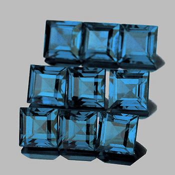2.40 mm Square 9 pieces Natural Sparkling Blue Sapphire [Flawless-VVS]