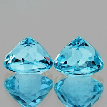 9.00 mm Round 2 pcs Lustrous Natural Intense Sky Blue Topaz [VVS]