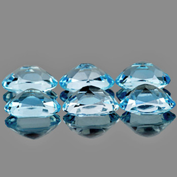 7x5 mm Oval 6 pieces AAA Luster Natural Sparkling Sky Blue Topaz [Flawless-VVS]