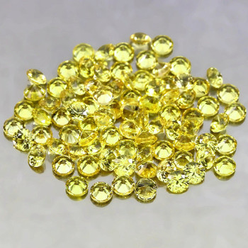 1.50 mm 50 pcs Round Extreme Brilliancy Natural Canary Yellow Sapphire [Flawless-VVS]