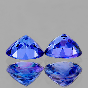 3.70 mm Round 2 pcs AAA Fire Natural Intense Purple Blue Tanzanite [Flawless-VVS]