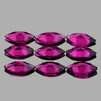 6x3 mm Marquise 9 pcs Fire Luster Natural AAA Pinkish Purple Rhodolite [Flawless-VVS]