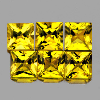 2.80 mm Square Machine Cut 6 pcs AAA Fire Natural Ceylon Yellow Sapphire [IF-VVS]-AAA Grade