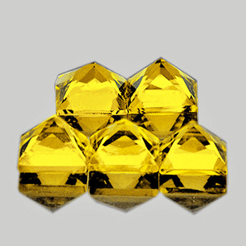 3.20 mm Square Machine Cut 5 pcs AAA Fire Natural Ceylon Yellow Sapphire [IF-VVS]-AAA Grade