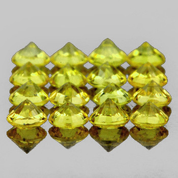 1.40 mm 60 pcs Round Extreme Brilliancy Natural Canary Yellow Sapphire [Flawless-VVS]